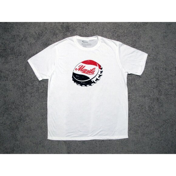 Manila Soda Bottle Cap Coca-Cola Coke white t-shirt sz XXL Made in Philippines - Picture 2 of 5